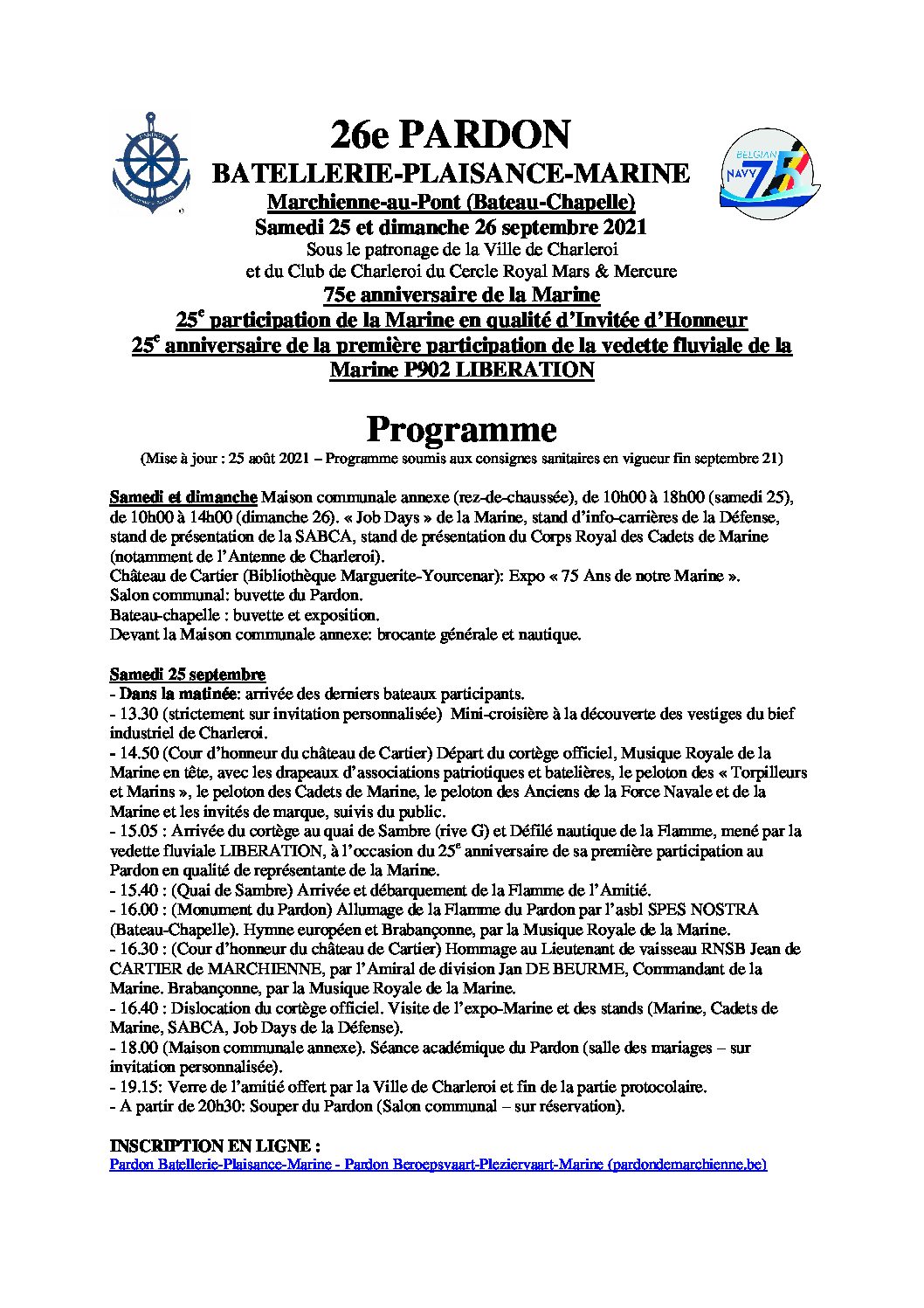 Programme du 26e Pardon BPM màj 25 août 21